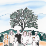 drawing of family standing in front of a tree - Like a Family